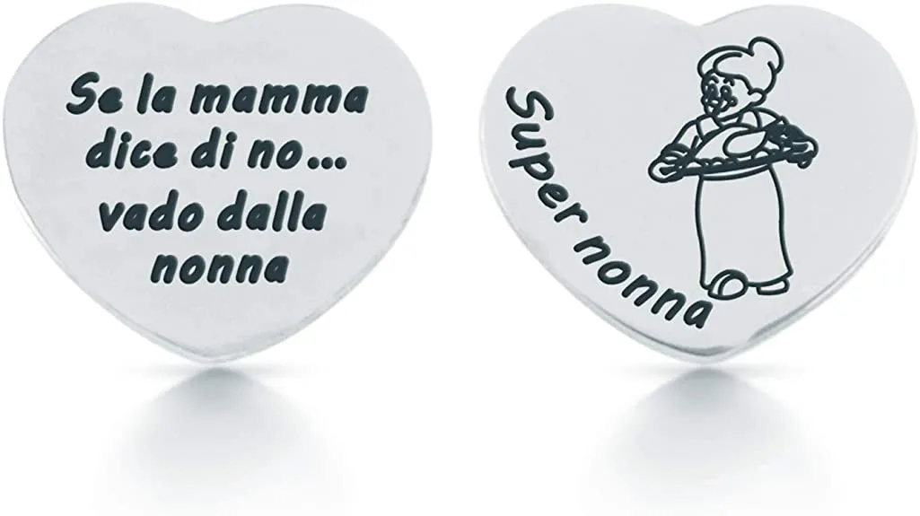 FEELINGS Jewels Orecchini FE16AOL in Acciaio a forma di cuore SUPER NONNA