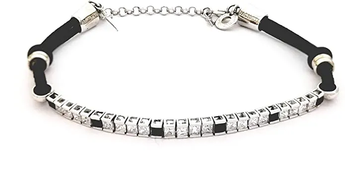 JPBR0513B CESARE PACIOTTI Jewels Bracciale a Tennis da Uomo in Argento 925 e Cotone Cerato