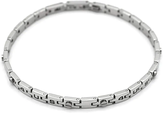 4US Gioielli 4UBR0514 Bracciale da Uomo in Acciaio Lucido
