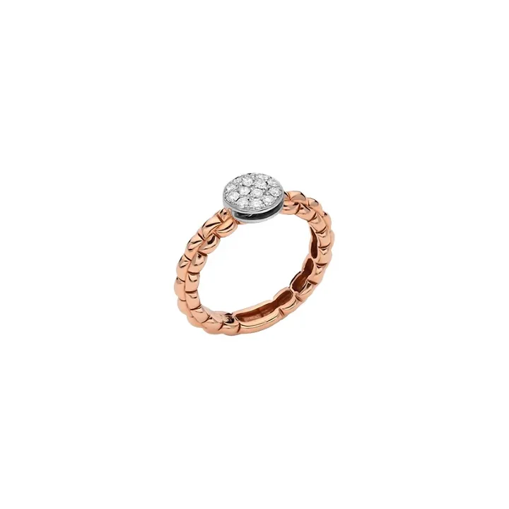 Fope Anello Pavé in oro rosa e diamanti