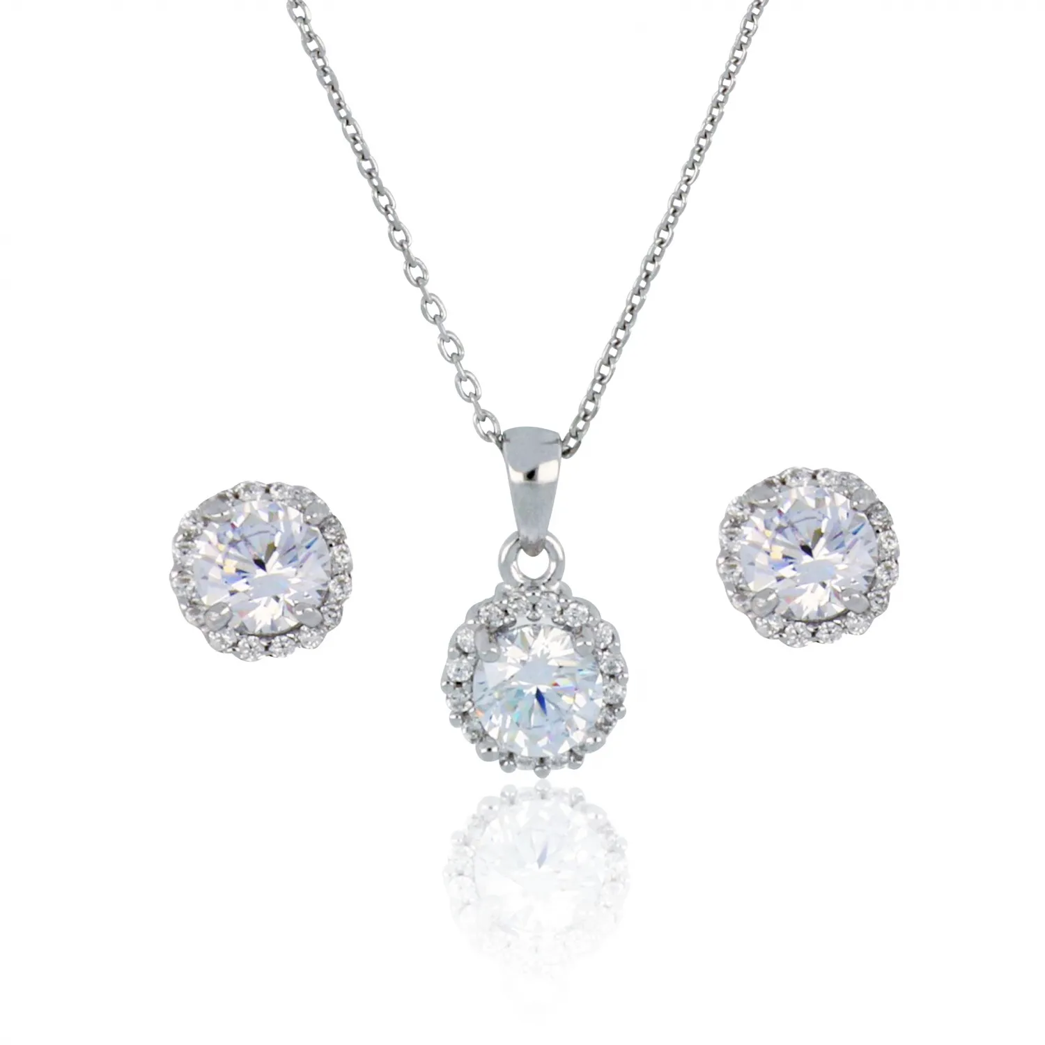 Parure in Argento 925 con Centrale Pave'