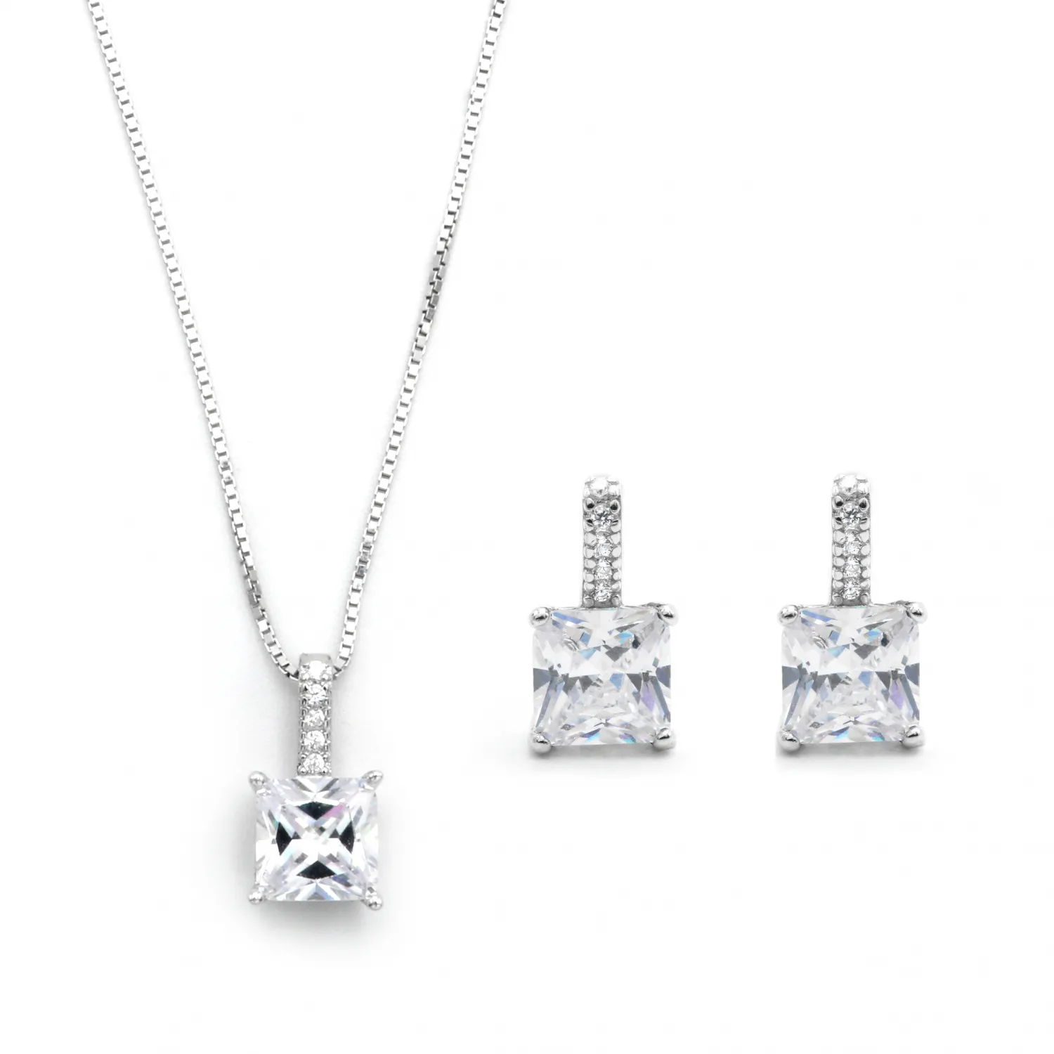 Parure in Argento 925 con Zirconi Quadrati