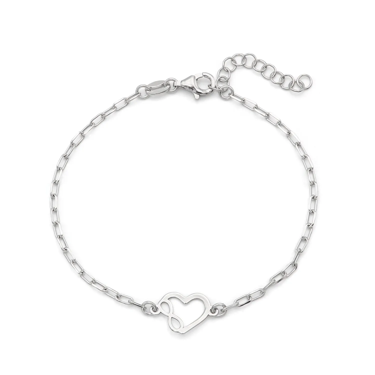 Bracciale a Catena con Cuore in Argento 925