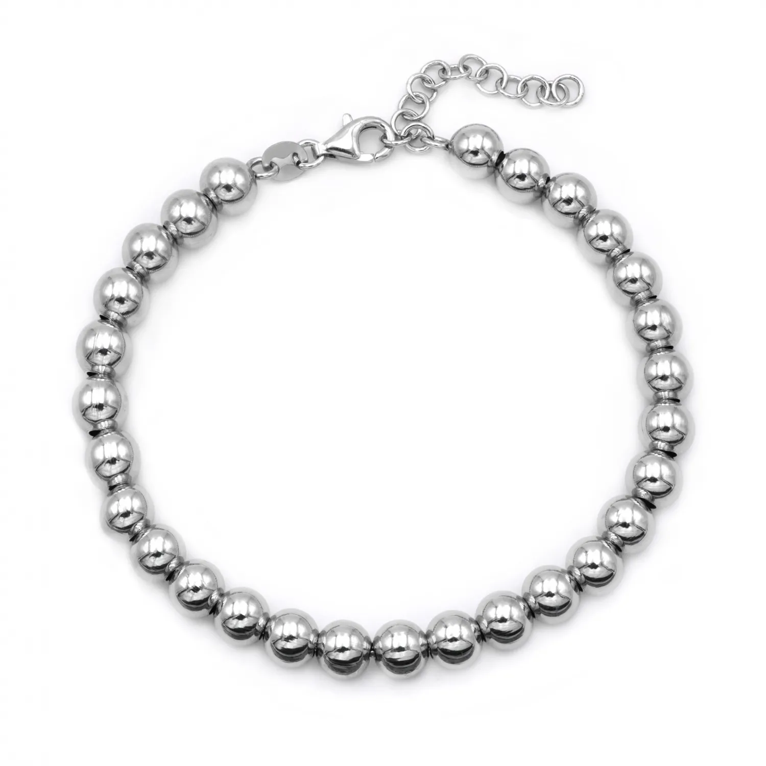BRACCIALE IN ARGENTO 925 CON SFERE LUCIDE 6 MM