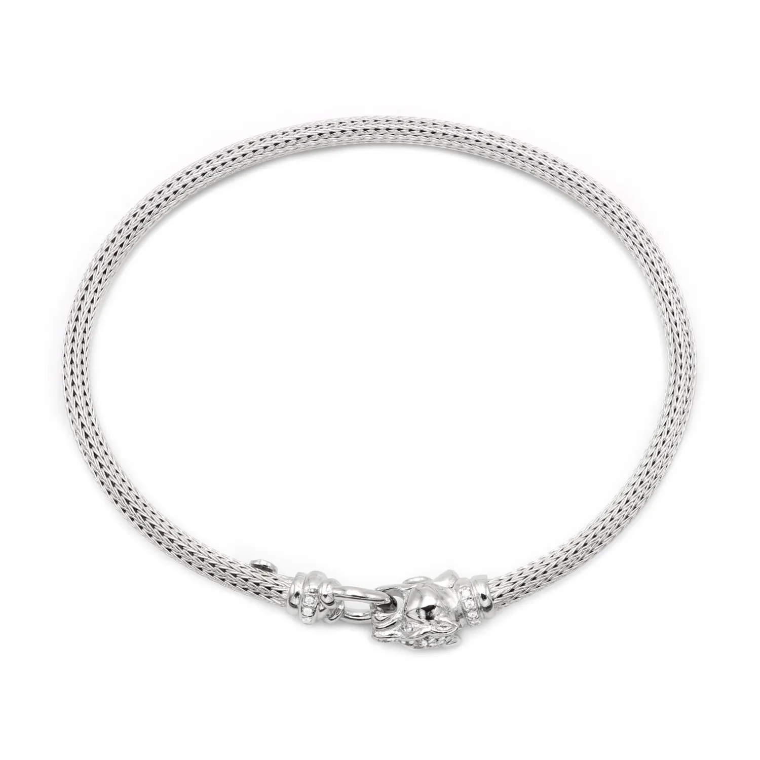 BRACCIALE RIGIDO ARGENTO 925 PANTERA CON ZIRCONI