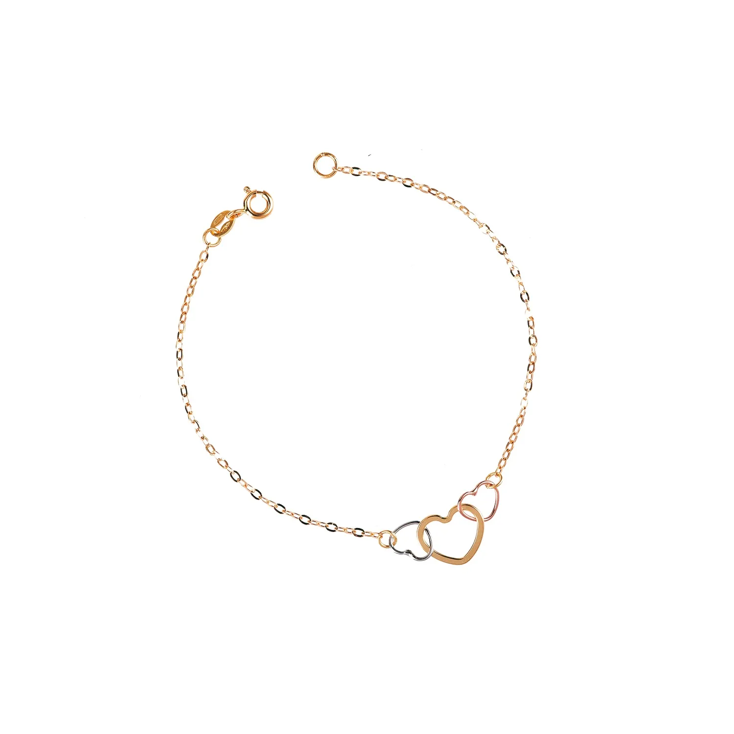Bracciale in Oro 750 con Cuori Centrali