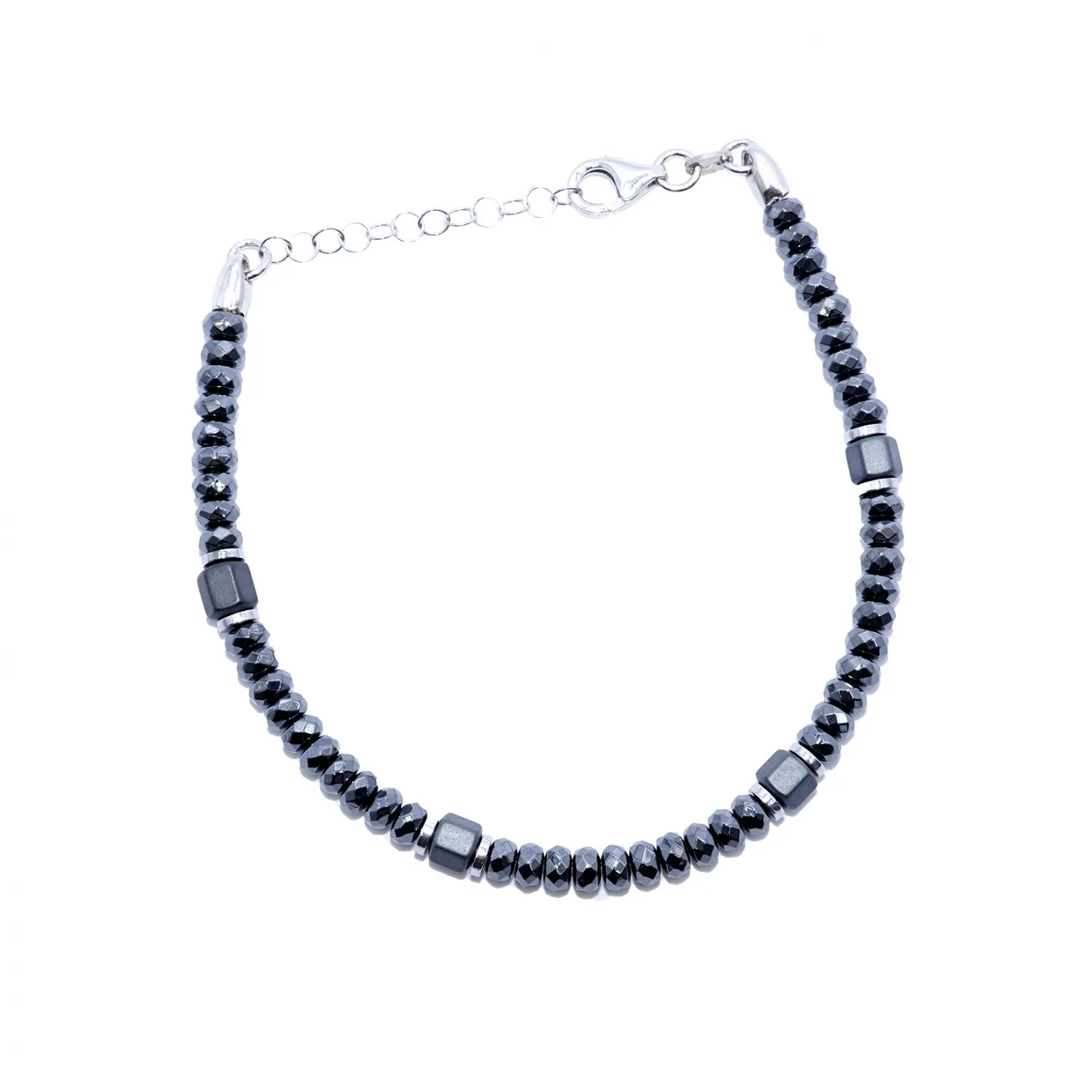 Bracciale Uomo in Argento 925 con Pietra Lavica