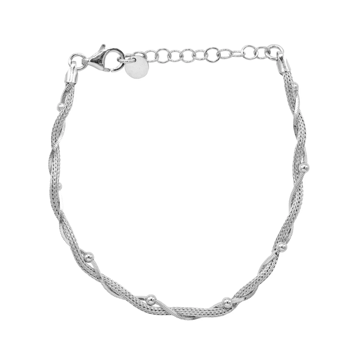 Bracciale in Argento 925 Intreccio con Palline
