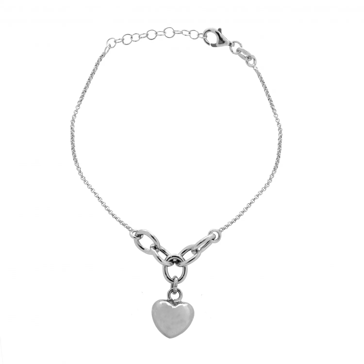 Bracciale in Argento 925 con Cuore pendente