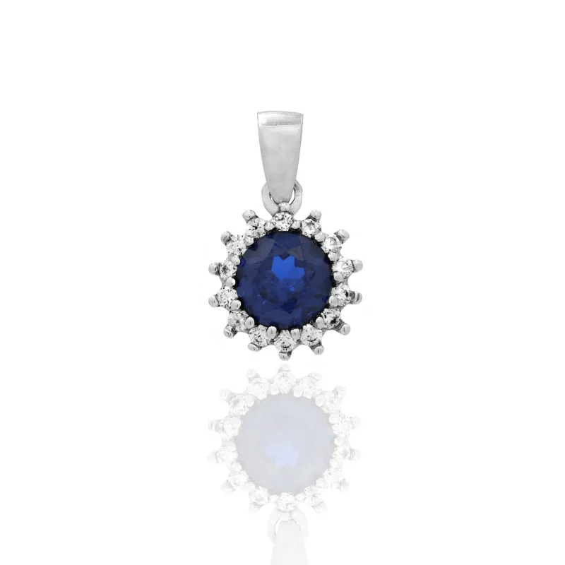 Pendente Diana in Oro 750 con Pietra Blu