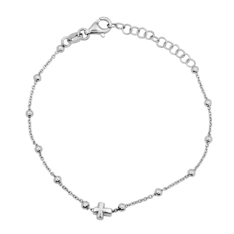 Bracciale Rosario con Croce in Argento 925