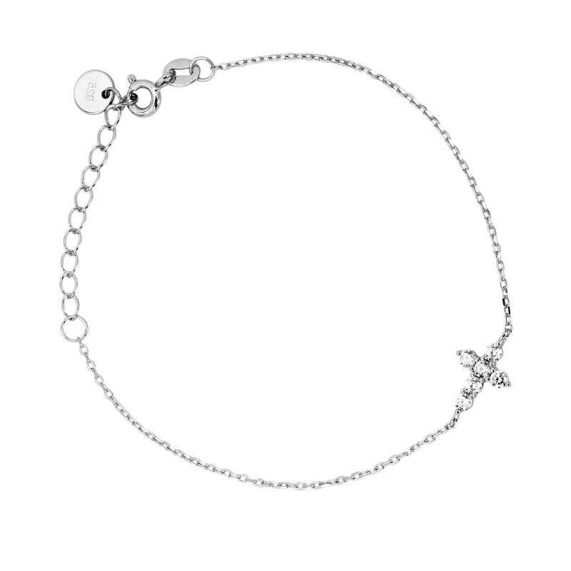 Bracciale con Croce di Zirconi in Argento 925