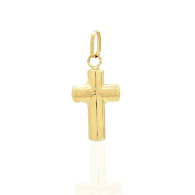 Pendente a Croce Liscia Piccola in Oro 750