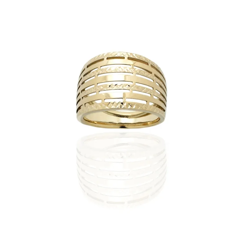 Anello a Fascia in Oro 750 a Righe