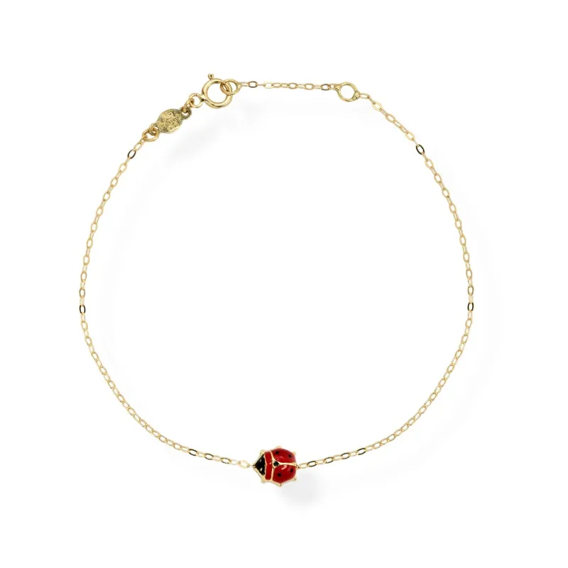 Bracciale in Oro 750 con Coccinella Centrale