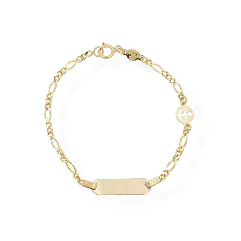 Bracciale Bimbo in Oro 750 con Targa e Ancora