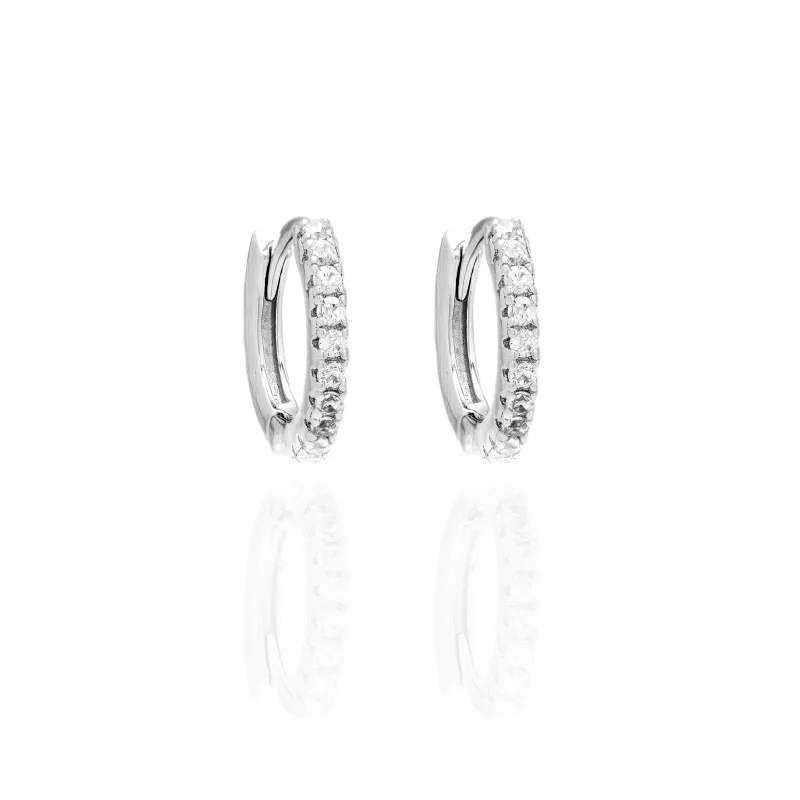 Orecchini in Argento 925 a Scattino con Zirconi