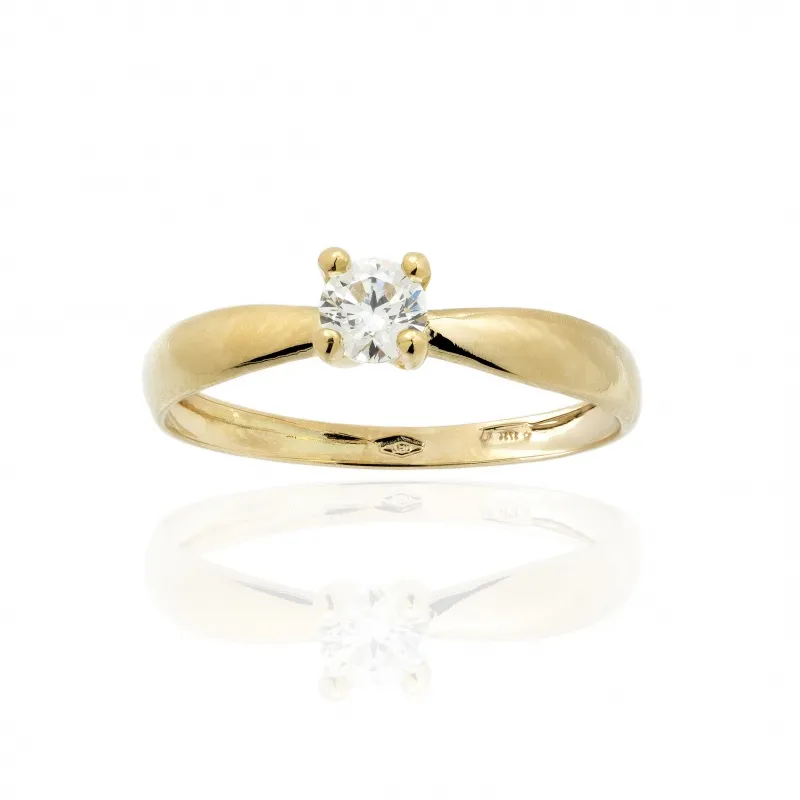 Anello Solitario Classico in Oro 750