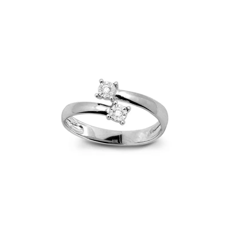 Anello You and Me con Diamanti ct 0,04 Contrari