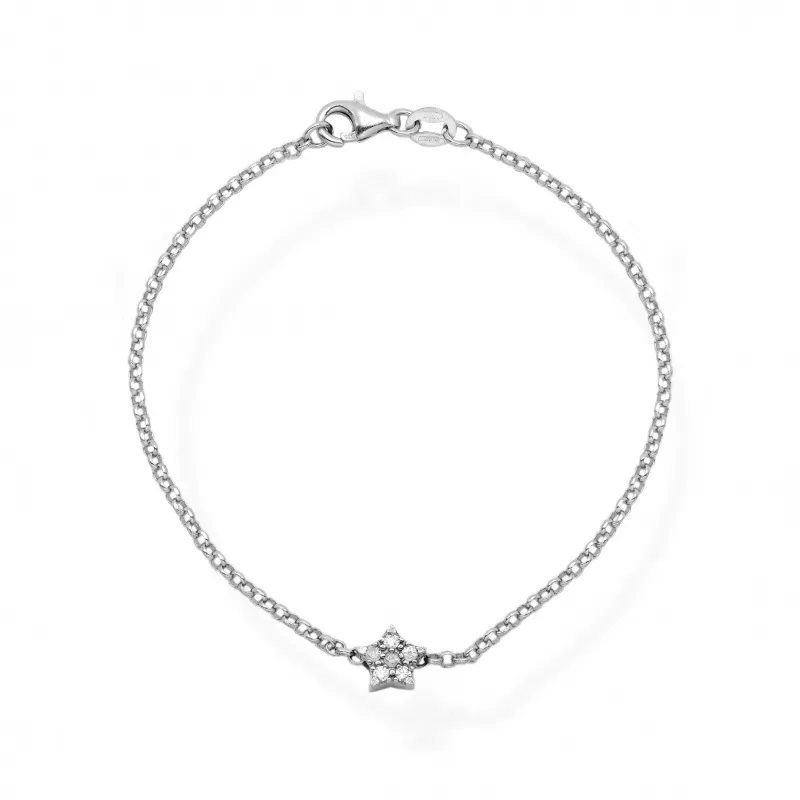 Bracciale in Argento 925 Centrale Stella Pavè