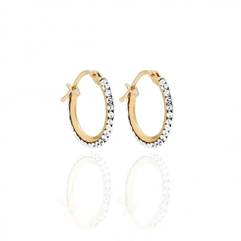 Orecchini a Cerchietto in Oro 750 con Cristalli