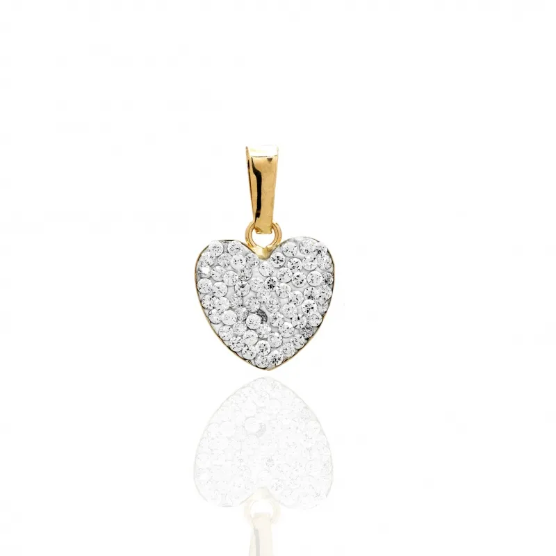 Pendente in Oro 750 a Cuore con Strass