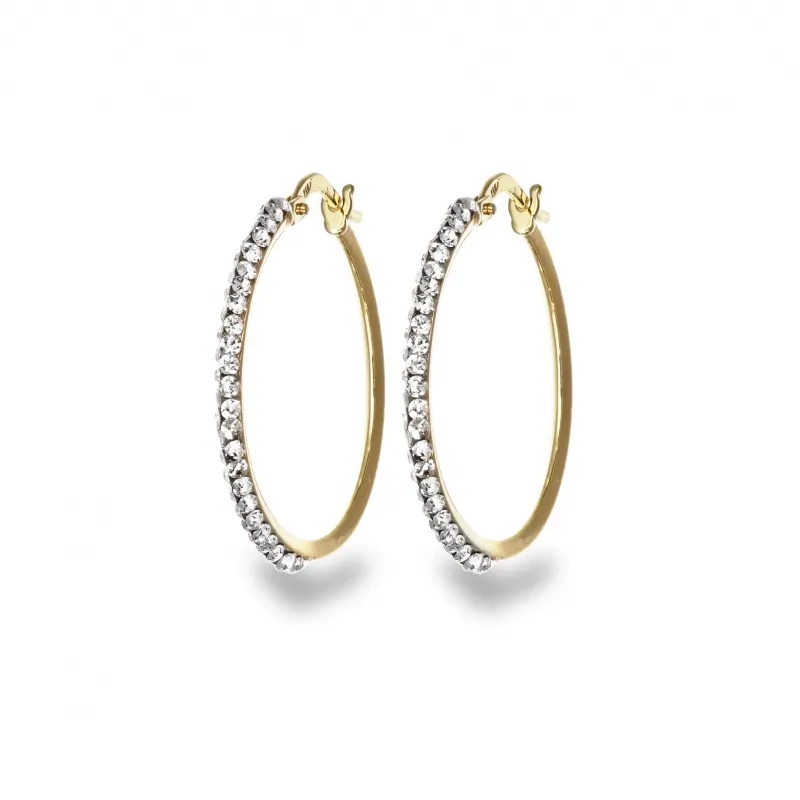 Orecchini in Argento 925 Cerchio con Cristalli