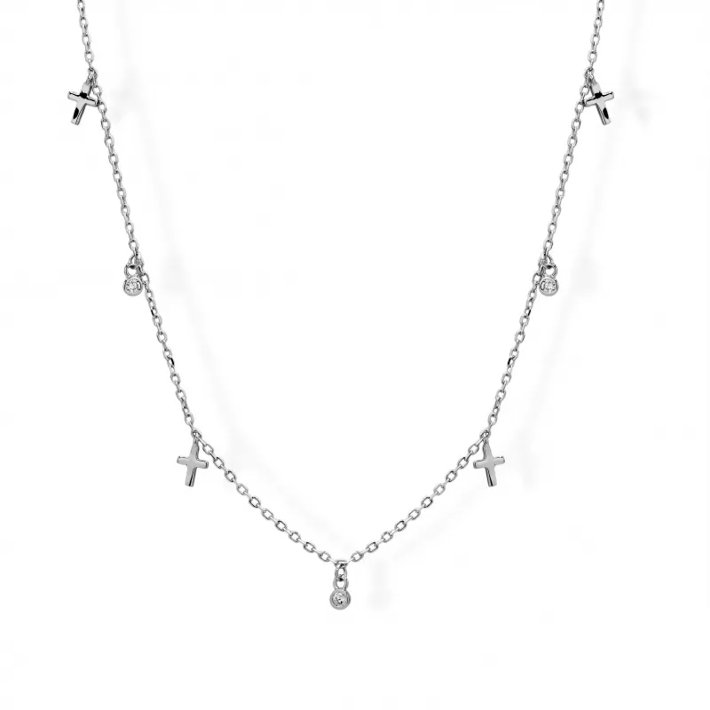 Collier in Argento 925 Croci e Punti Luce