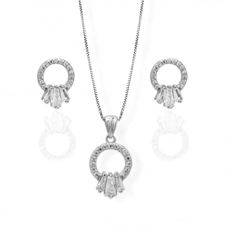 Parure in Argento 925 Corona Baguette