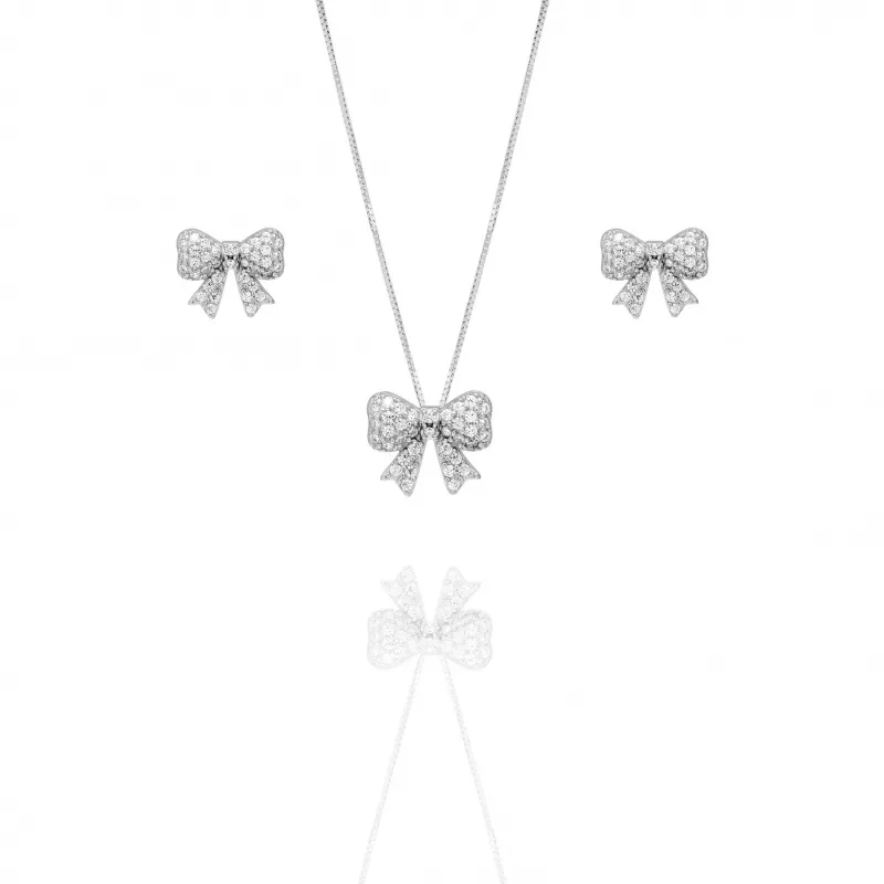 Parure in Argento 925 Fiocco Pavè