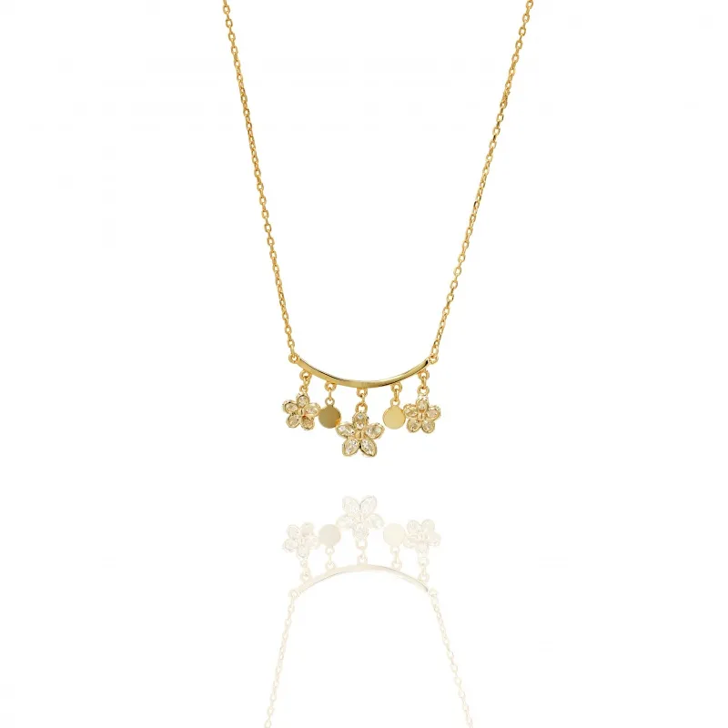 Collier in Argento 925 con Fiori Pavè