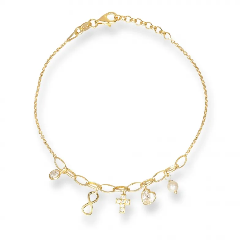 Bracciale in Argento 925 Maglie Ovali e Charms