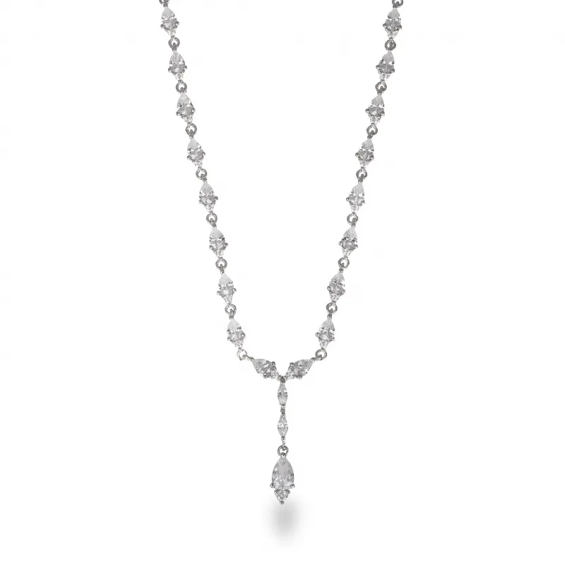 Collier in Argento 925 Centrale Multicut e Goccia