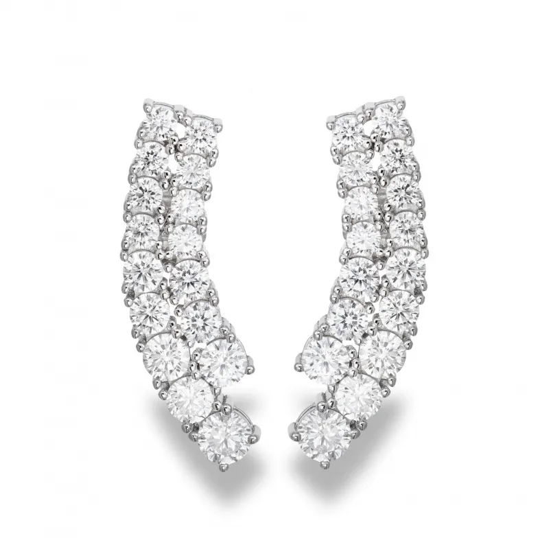 Orecchini in Argento 925 Doppio Tennis Curvo