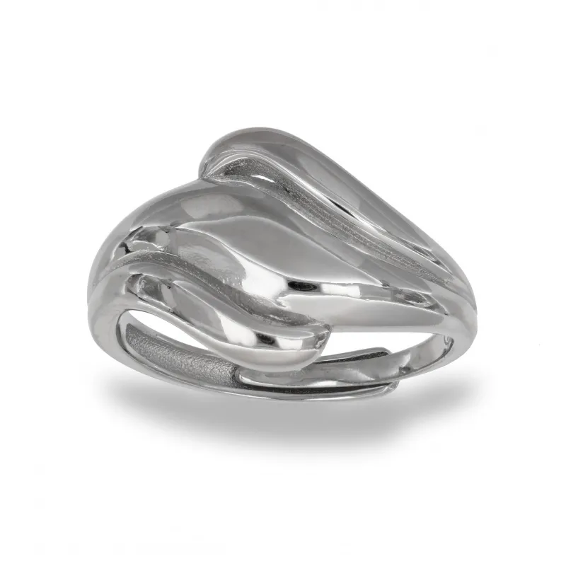 Anello in Argento 925 con Fascia Centrale Ondulata