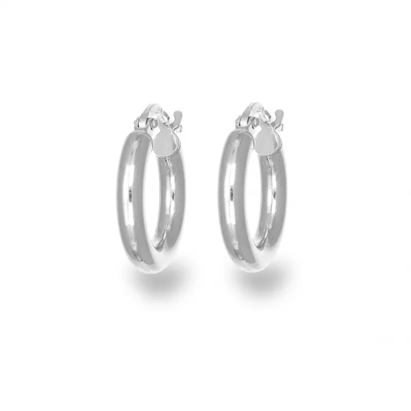 Orecchini a Cerchio in Argento 925 Bombati Lucidi