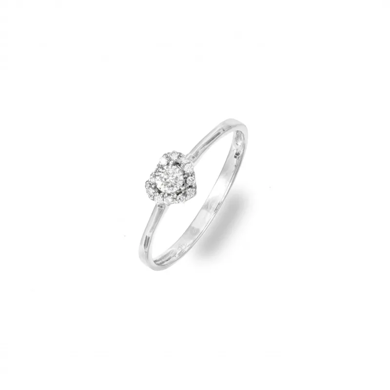 Anello Cuore in Oro 375 con Diamanti da 0,07ct