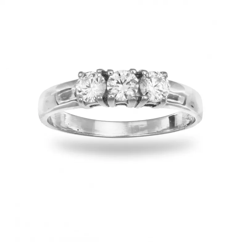 Anello Trilogy in Oro Bianco 375