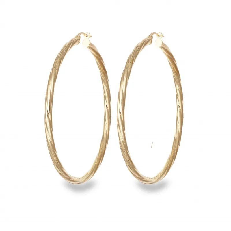 Orecchini Unoaerre a Cerchio in Oro 375 Torchon D.5cm