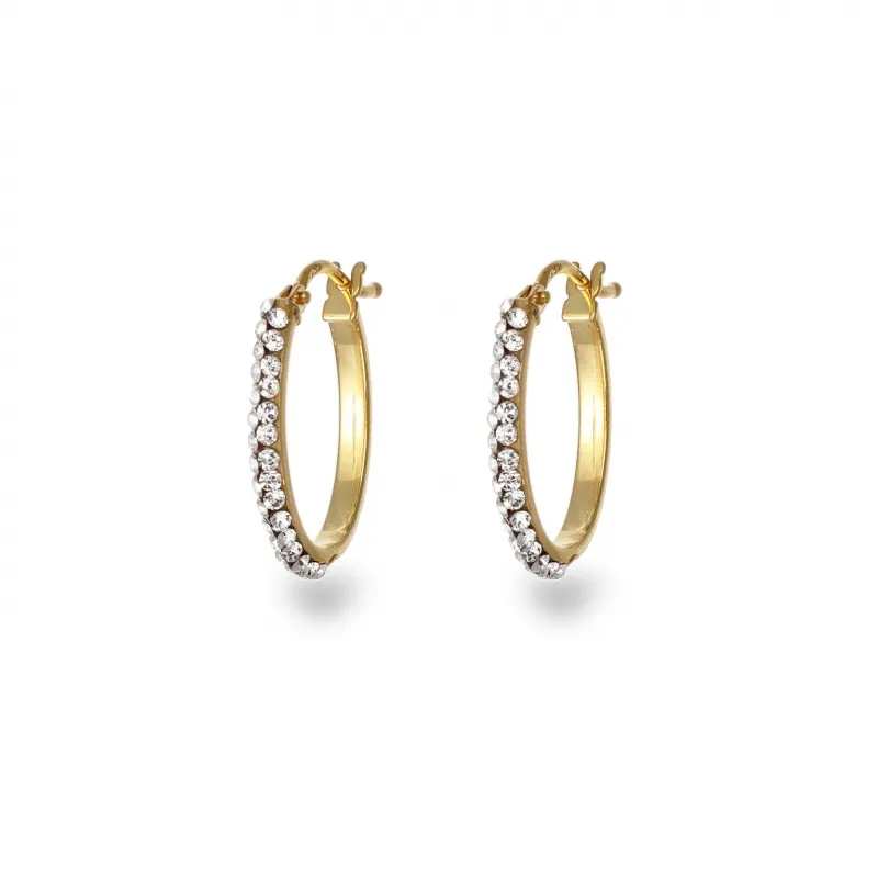 Orecchini a Cerchio in Oro 375 con Cristalli