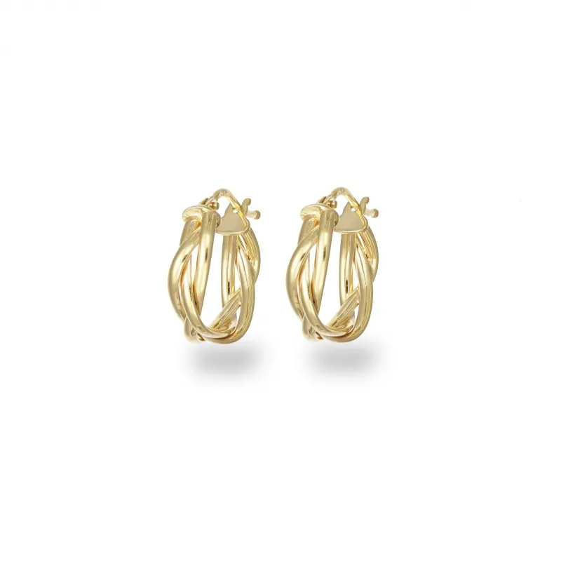 Orecchini a Cerchio in Oro 375 a Treccia D.1cm