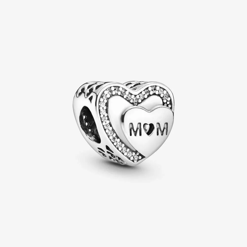 Pandora Charm a cuore scintillante Mamma