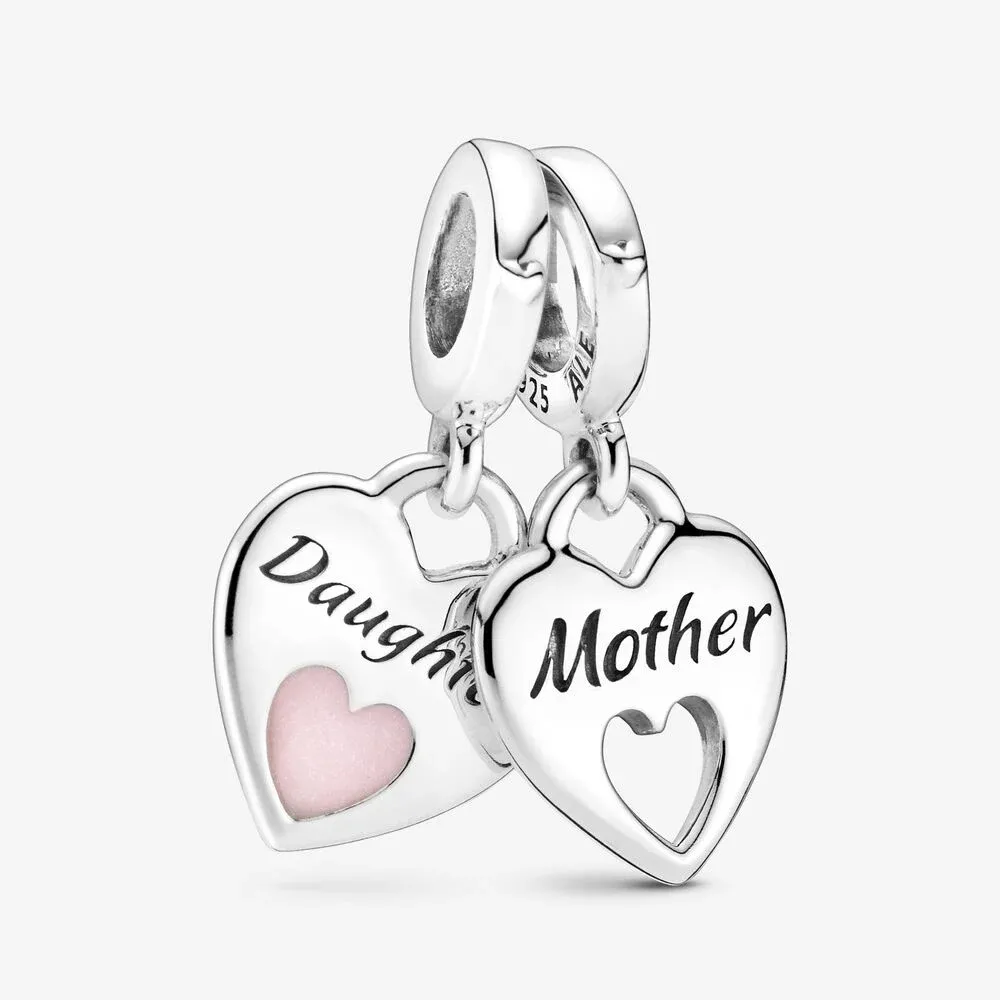 Pandora charm pendente con doppio cuore
