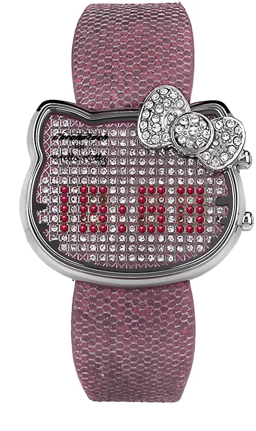 Chronotech for Hello Kitty Orologio digitale da donna con cinturino in pelle e Paillettes CT.7104L/03