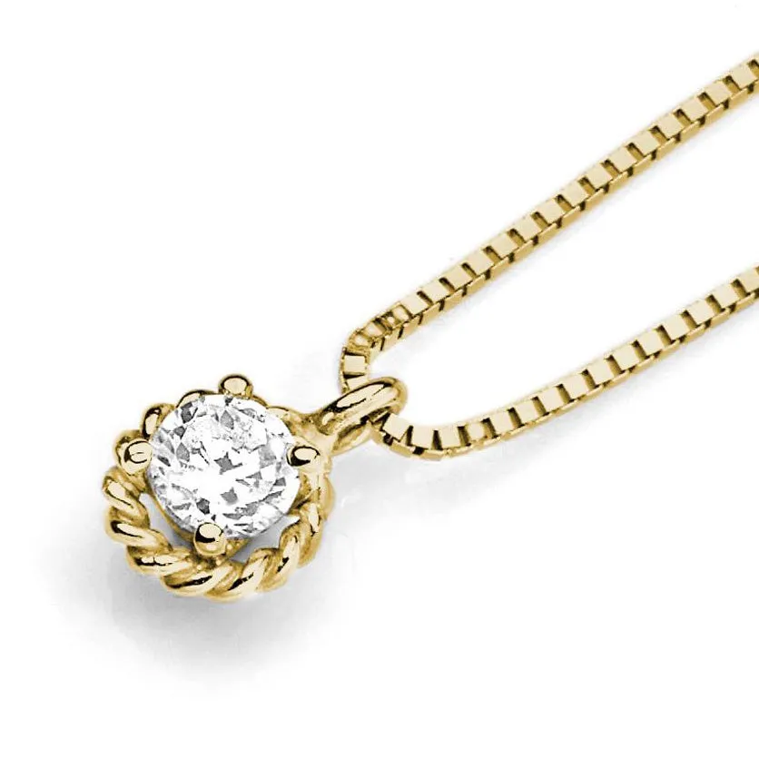 AGZ 121 G Collana a Punto Luce da Donna Ambrosia Gioielli in Oro Giallo e Zircone da 3,5mm