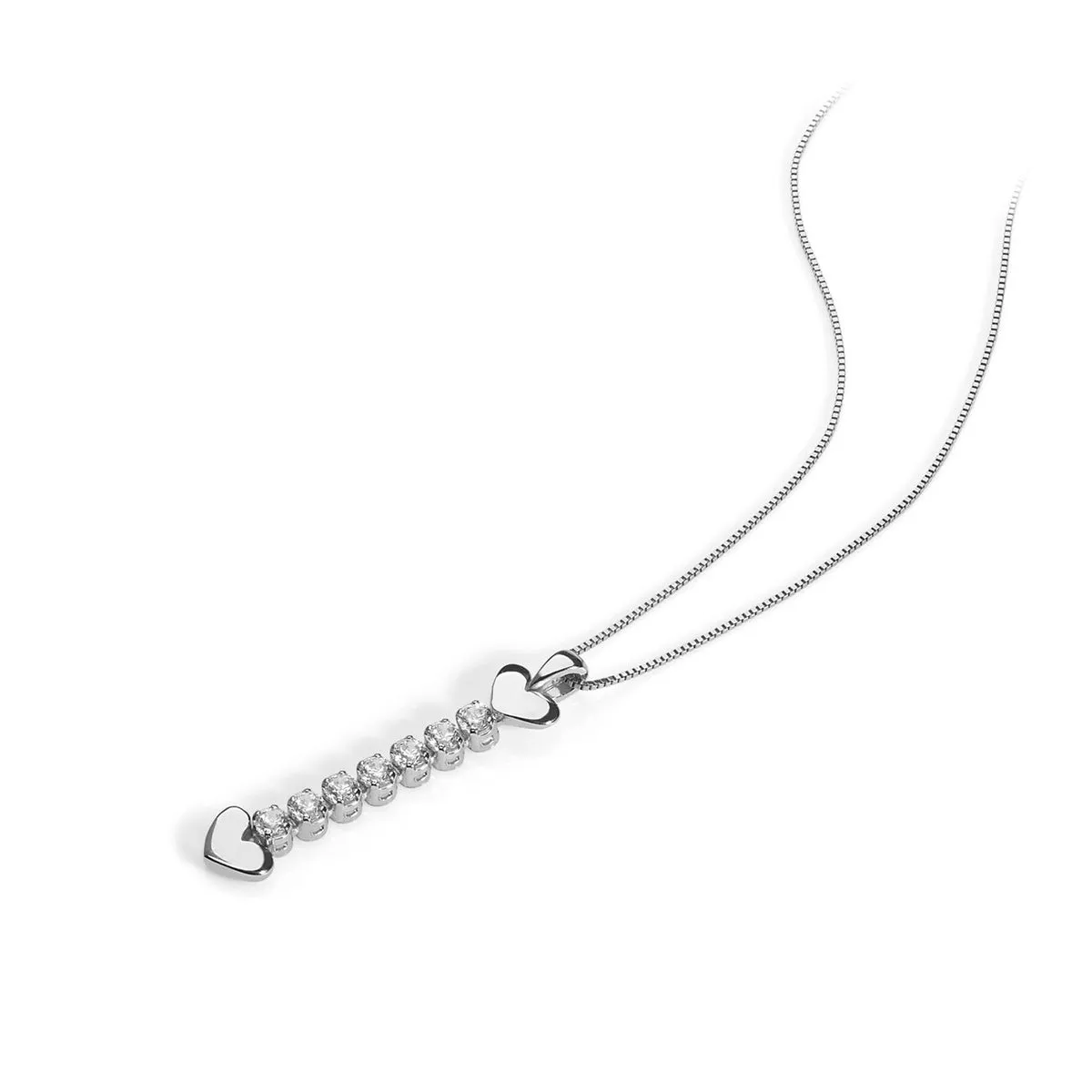 AGZ 203 Collana da Donna Ambrosia Gioielli a forma di Freccia in Oro Bianco 18kt e Zirconi