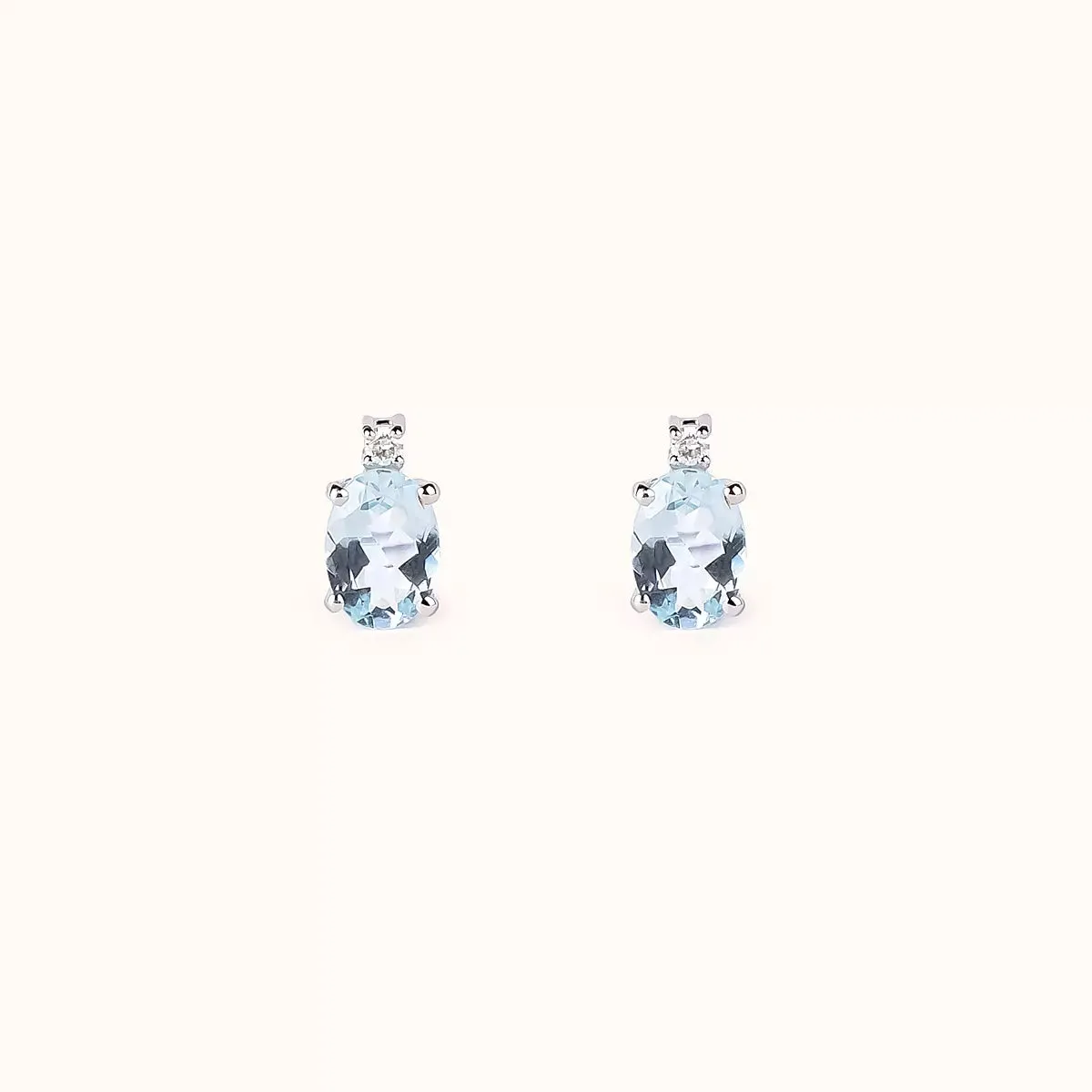 ALFYO Orecchini Acquamarina e Diamanti in Oro Bianco