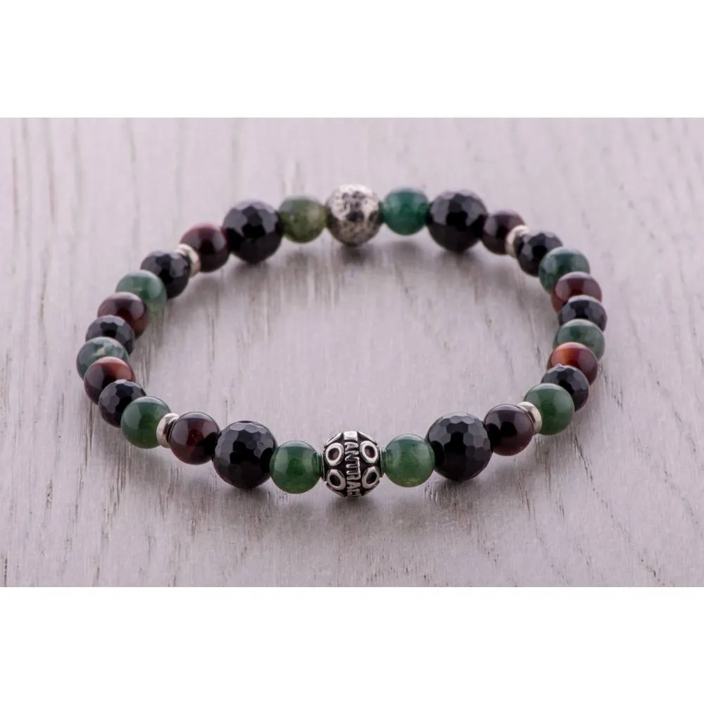 Bracciale Uomo Antracite Pietre Dure ANTIGUA