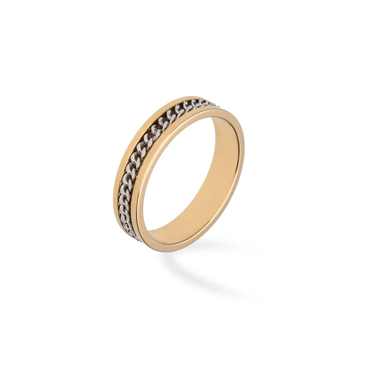 18Kt yellow gold and white gold band ring