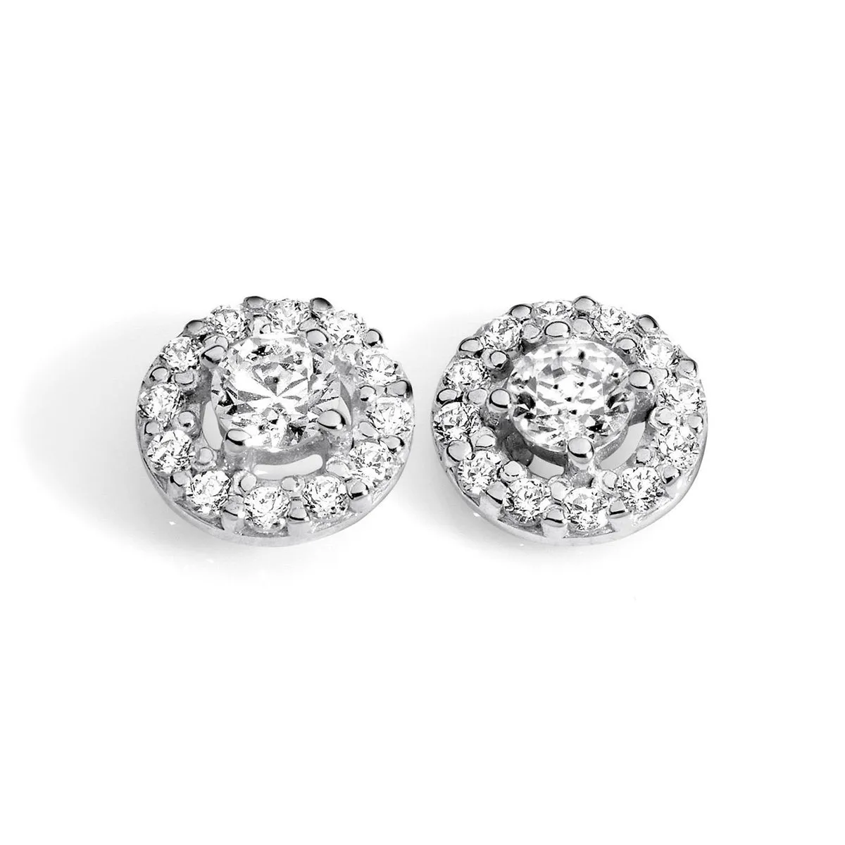 AOZ 168 Orecchini Ambrosia Gioielli da Donna a contorno in Oro 18kt e Zirconi Bianchi